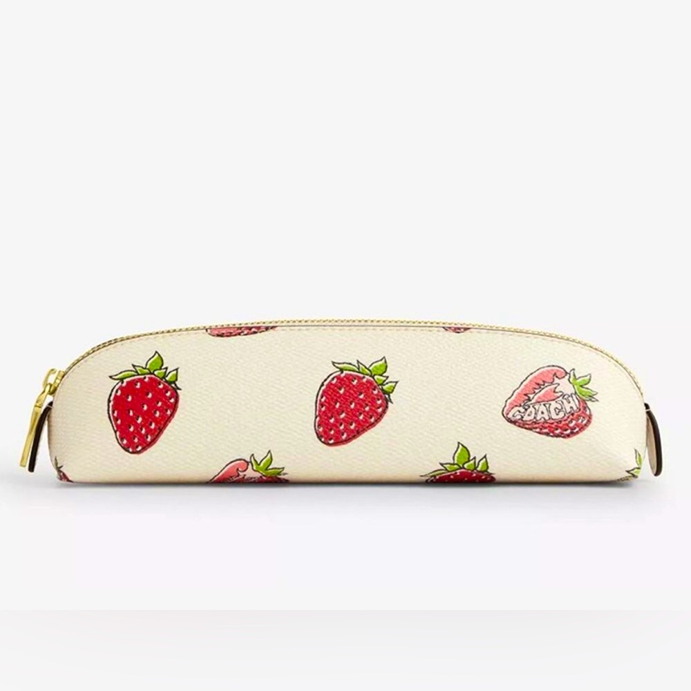 NWT Coach Pencil Case With 🍓🍓🍓🍓Strawberry Print SOLD OUT ONLINE